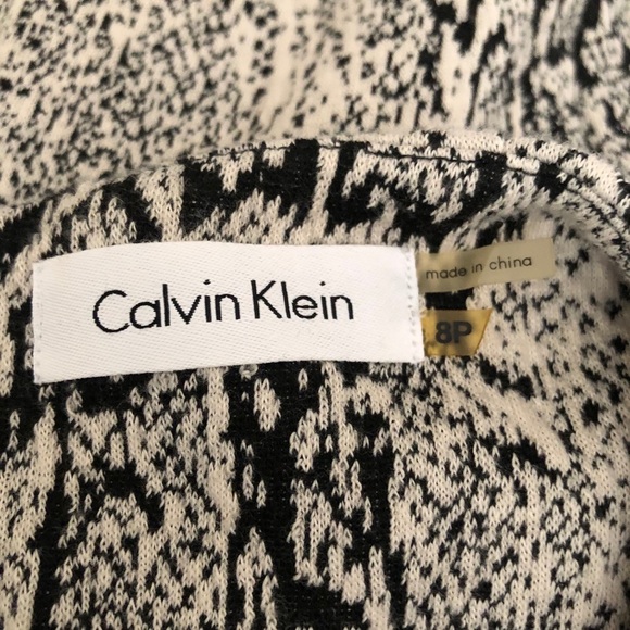Calvin Klein Dress Black and White Animal Print Dress Size 8P - Picture 4 of 10
